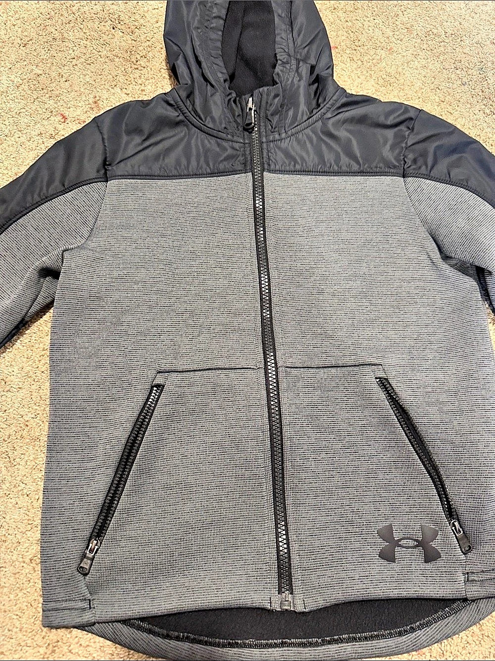 Under Armour sweater jacket ColdGear Gray & Black Baby YXS